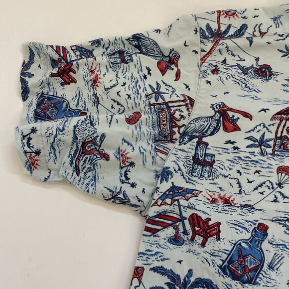 Columbia Hawaiian Shirt Button Up Small Beachy Outdoorsy Preppy‎ All Over Print - Picture 3 of 8